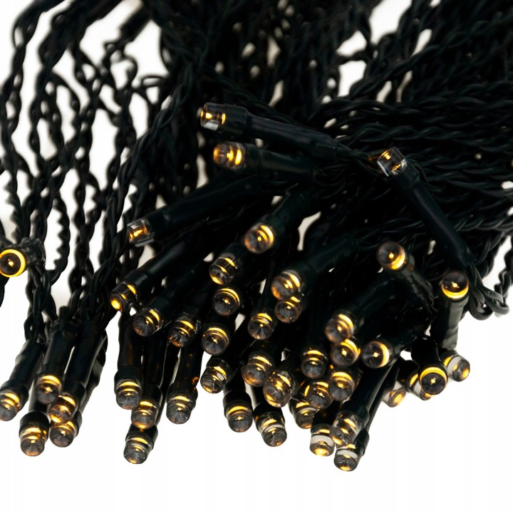 LAMPKI CHOINKOWE SOLARNE 100 LED 10m GIRLANDA CIEPŁE BIAŁE 8 FUNKCJI