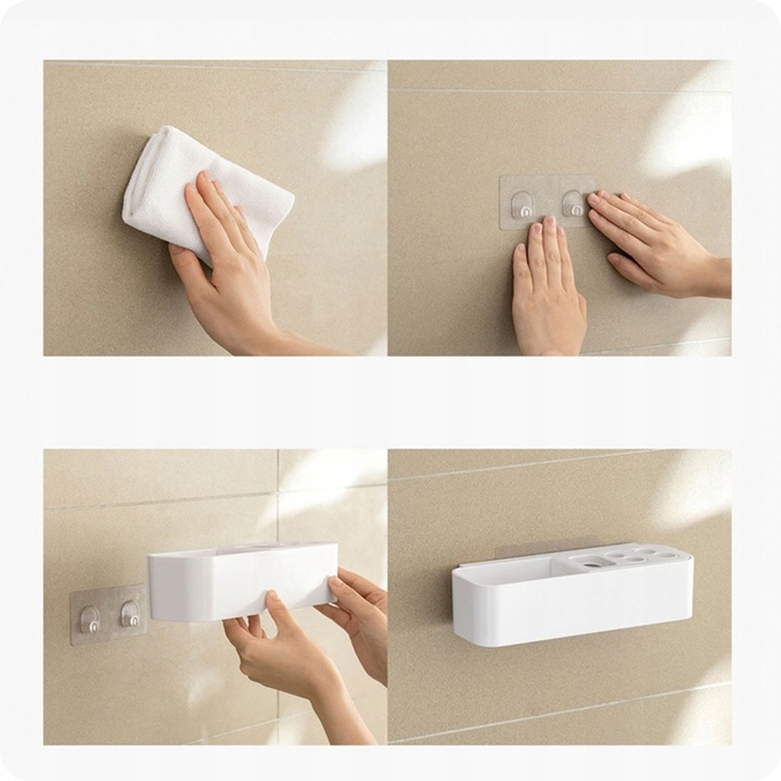 Uchwyt na szczoteczki do zębów Organizer Łazienkowy Pojemnik Wieszak Kubek