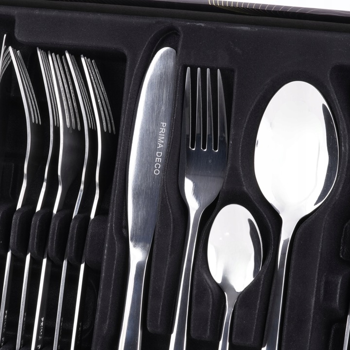 KOMPLET SZTUĆCÓW STALOWYCH NA 6 OSÓB ZESTAW 24EL. SREBRNE ZASTAWA