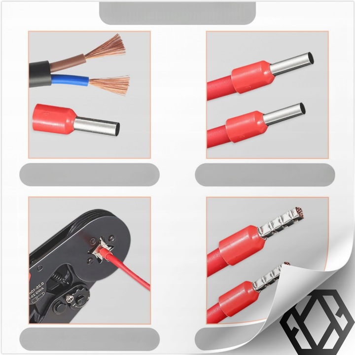 ZACISKARKA PRASKA DO KONEKTORÓW KOŃCÓWEK KABLI TULEJEK 0.25-10mm²