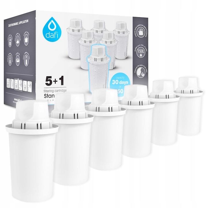 6 SZTUK WKŁAD DAFI CLASSIC FILTR DO BRITA