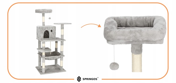 DRAPAK DLA KOTA DUŻY WIEŻA LEG KOTÓW DOMEK SŁUPEK 7 POZIOMÓW WYSOKI