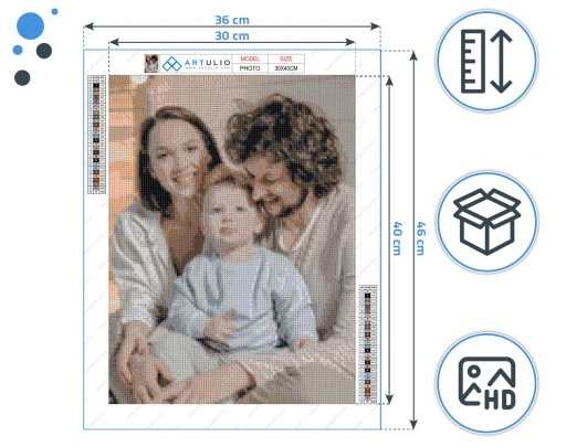 HAFT DIAMENTOWY ZE ZDJĘCIA 30x40 DIAMOND PAINTING, ZESTAW MOZAIKA+AKCESORIA