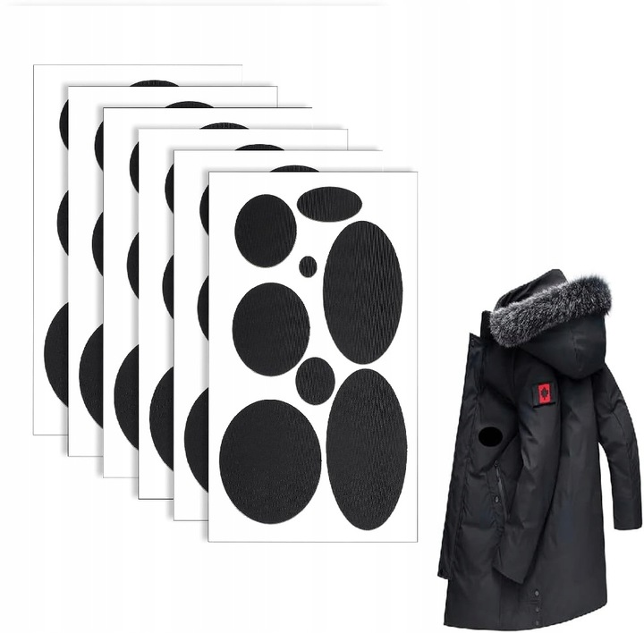 ZESTAW NAPRAWCZY ŁATKI DO KURTEK PUCHOWYCH ZIMOWYCH 40X CZARNE