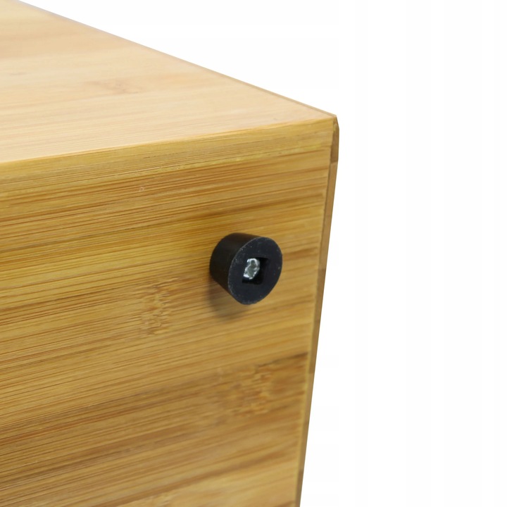 CHLEBAK POJEMNIK NA PIECZYWO BAMBUSOWY DUŻY 2w1 CZARNY DREWNO