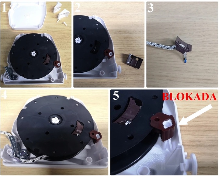 Sznurek linka biała 5mb do rolety zewnętrznej + zwijacz Aluprof