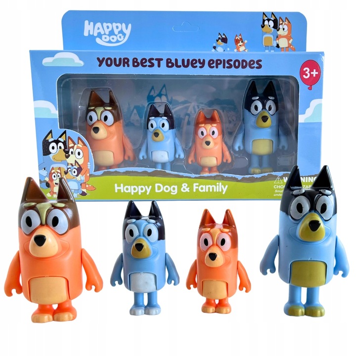 BLUEY I BINGO ZESTAW FIGUREK RODZINA BLUEY 4SZT