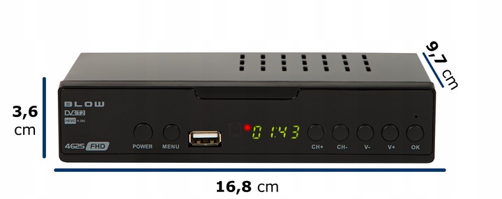 TUNER DEKODER DVBT2 TV NAZIEMNEJ DVB-T2/C HEVC H.265 HDMI USB PVR EPG