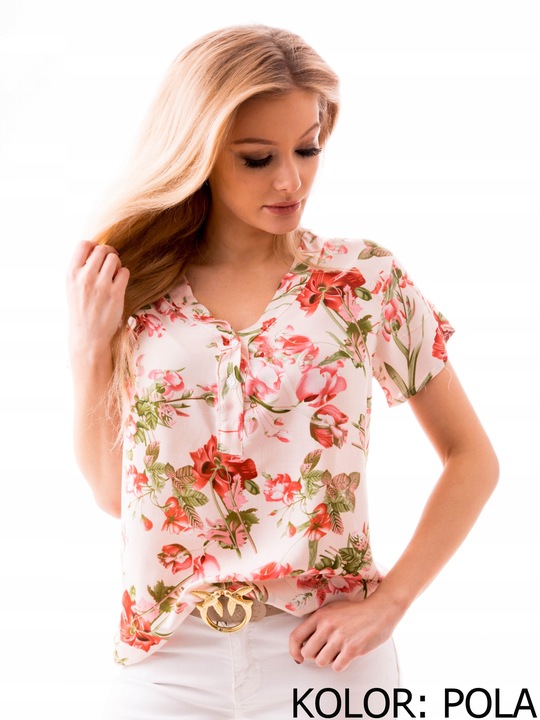 Stylowa Zjawiskowa Zwiewna BLUZKA Modny Wzór