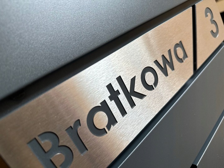 SKRZYNKA NA LISTY Z ADRESEM (tabliczka STAL nierdzewna LASER),, wzór