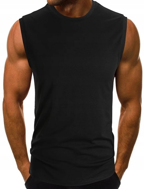 KOSZULKA MĘSKA TANK TOP NA RAMIĄCZKACH GŁADKA