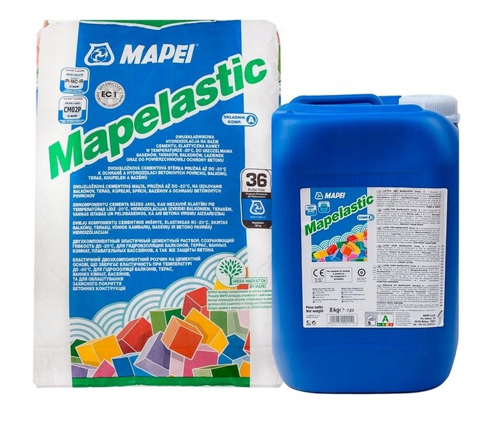 Mapei Hydroizolacja na tarasy balkony Mapelastic ZESTAW 32kg (A+B) izolacja