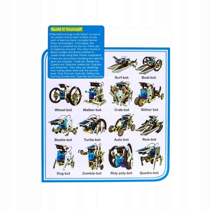 ROBOT SOLARNY ZESTAW ZABAWEK SOLARNYCH 14W1 SOLAR