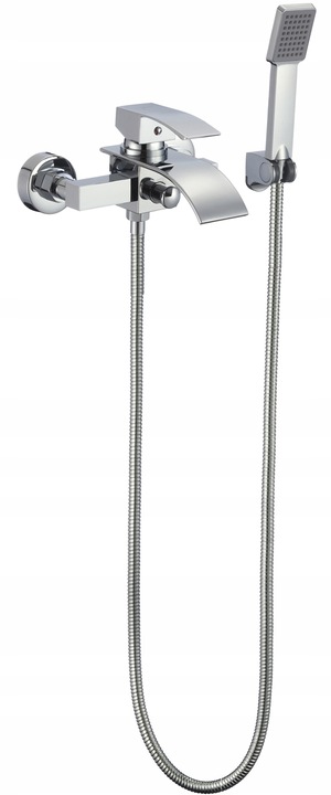 Bateria wannowa z prysznicem ścienna chrom wodospad kran do wanny kaskada