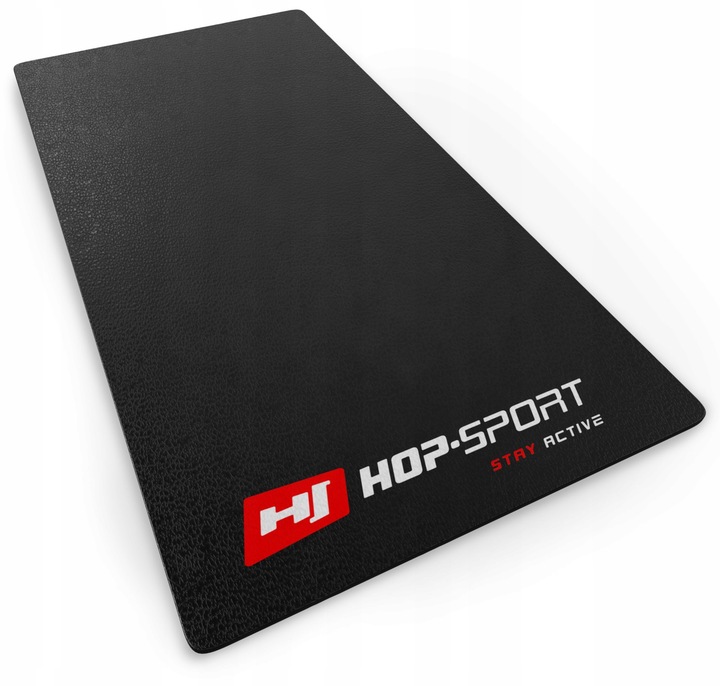 Mata wytrzymała pod sprzęt siłownie Hop-Sport 120 cm x 60 cm czarna PVC