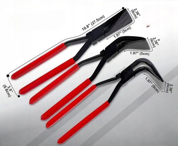 ZESTAW DEKARSKIE SZCZYPCE KLESZCZE GIĘCIA BLACH 275MM PROSTE ODGIĘTE 3