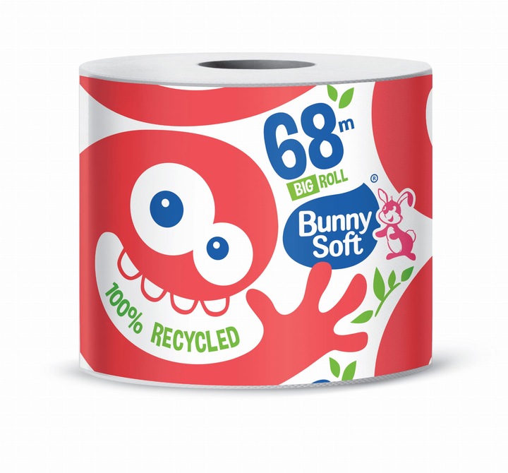Papier toaletowy BUNNY SOFT BIG ROLKA 68M 2W makulatura biały 16 sztuk