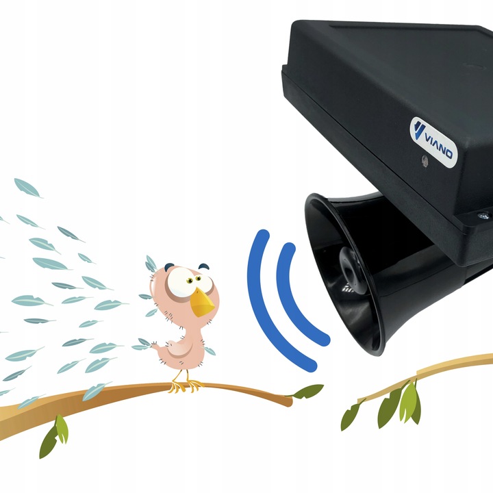 ODSTRASZACZ PTAKÓW SZPAKÓW WRON WRÓBLI KOSÓW VIANO 230V NA PTAKI