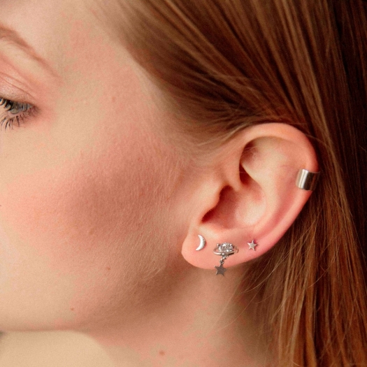 Nausznica srebrna gładka 7 mm ANIA KRUK