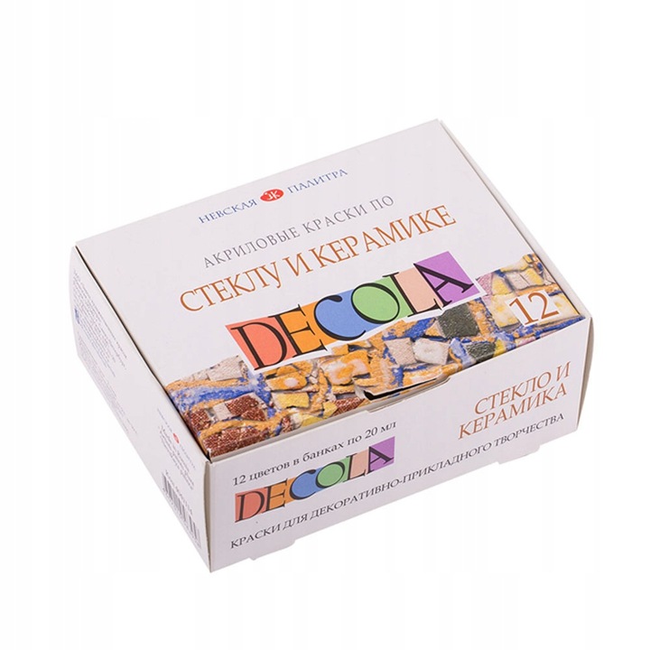 Zestaw farb do szkła i ceramiki Farby 12x20 ml DECOLA