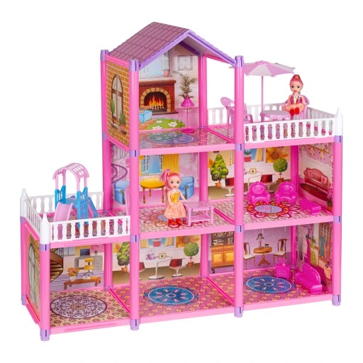 DOMEK DLA LALEK 2 LALKI MEBLE 129 ELEMENTÓW DUŻY