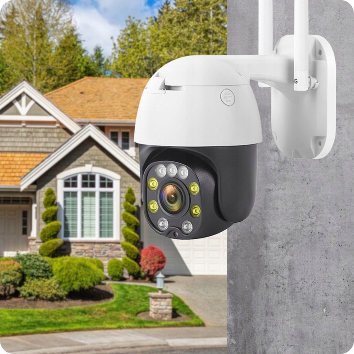 Obrotowa Kamera WiFi Zewnętrzna Bezprzewodowa 5MPX 5MP Alarm Czujnik Ruchu