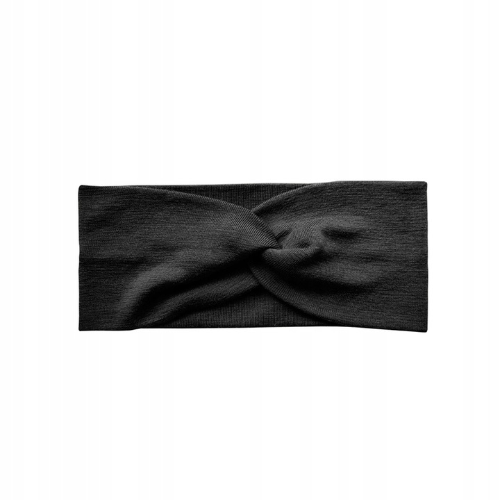 Opaska damska wełniana merynos ciepła czarna