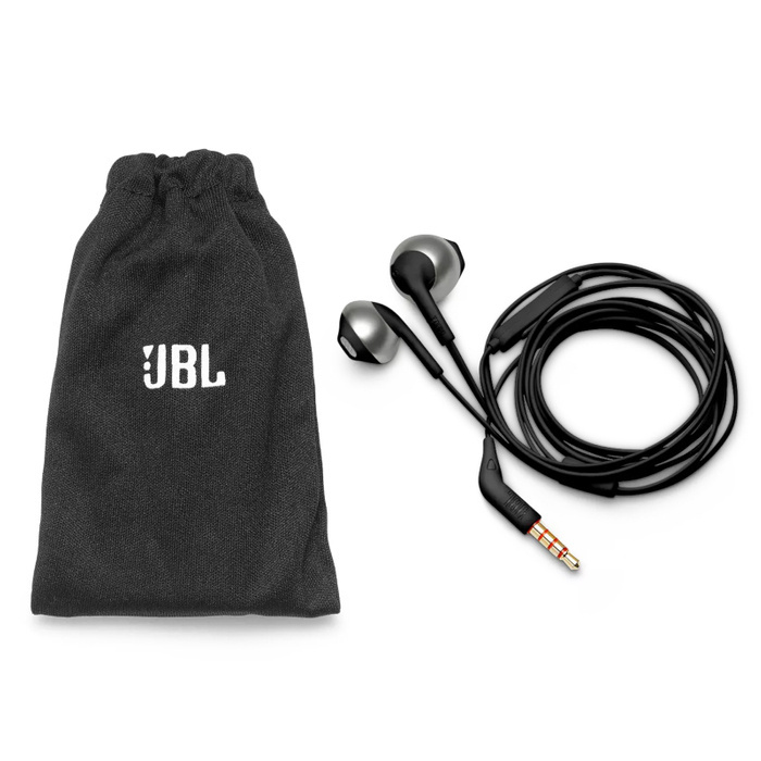 ORYGINALNE SŁUCHAWKI DOUSZNE PŁASKI KABEL PureBass JBL TUNE 205 + ETUI