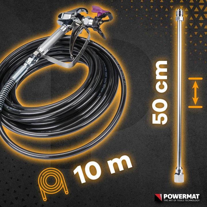 Agregat MALARSKI Pistolet Hydrodynamiczny 1200W Wąż 10M 1,5 L/min 220 BAR