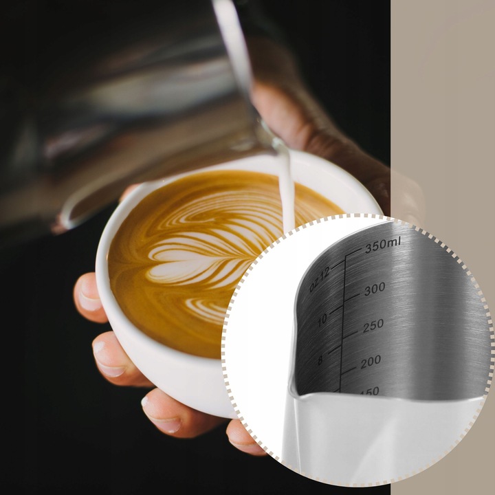 DZBANEK DO SPIENIANIA MLEKA 350 ML MLECZNIK STALOWY STAL NIERDZEWNA