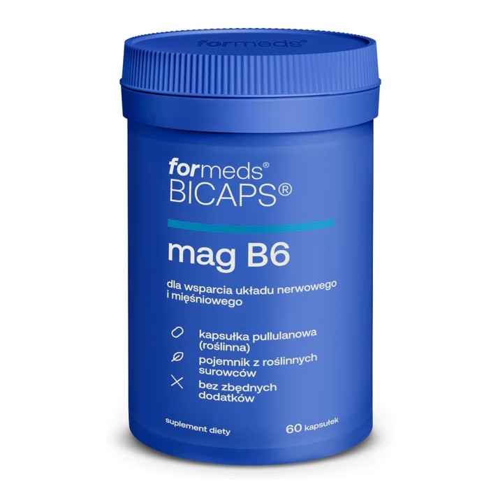 Bicaps MAG B6 4x 60 kap Skurcze CZYSTY SKŁAD CYTRYNIAN MAGNEZU | FORMEDS