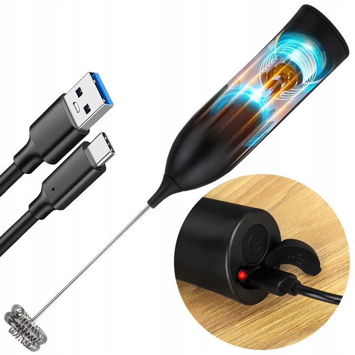 ELEKTRYCZNY SPIENIACZ DO MLEKA RĘCZNY 4W1 MINI UBIJACZKA DO MLEKA KAWY USB