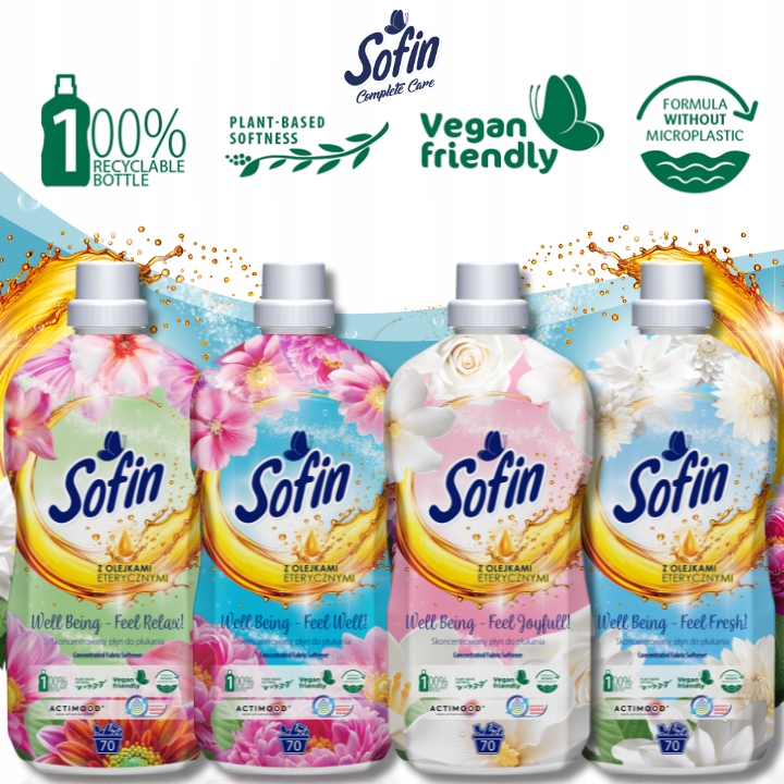 Sofin Kapsułki do Prania Kolorowych Tkanin 66 prań + Płyn do płukania 1,4l