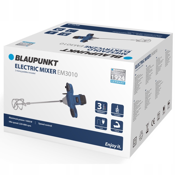 Mieszadło Elektryczne Do Kleju Zapraw Farb Betonu 2x Mieszalnik