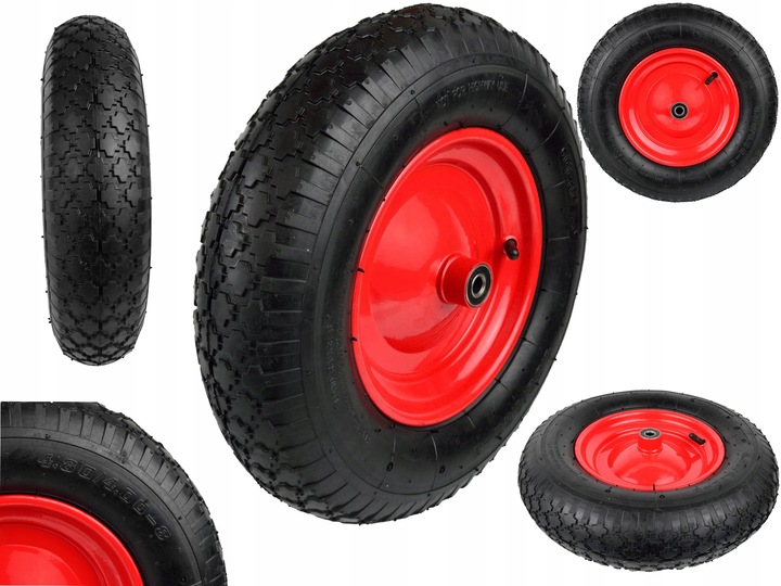 KOŁO KÓŁKO DO TACZKI TACZEK POMPOWANE Z OSIĄ MOCNE Z DĘTKĄ 4.00-8 2PR