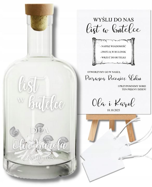Księga Gości Butelka LIST W BUTELCE Znakomite Wesele Ślub Chrzest Komunia