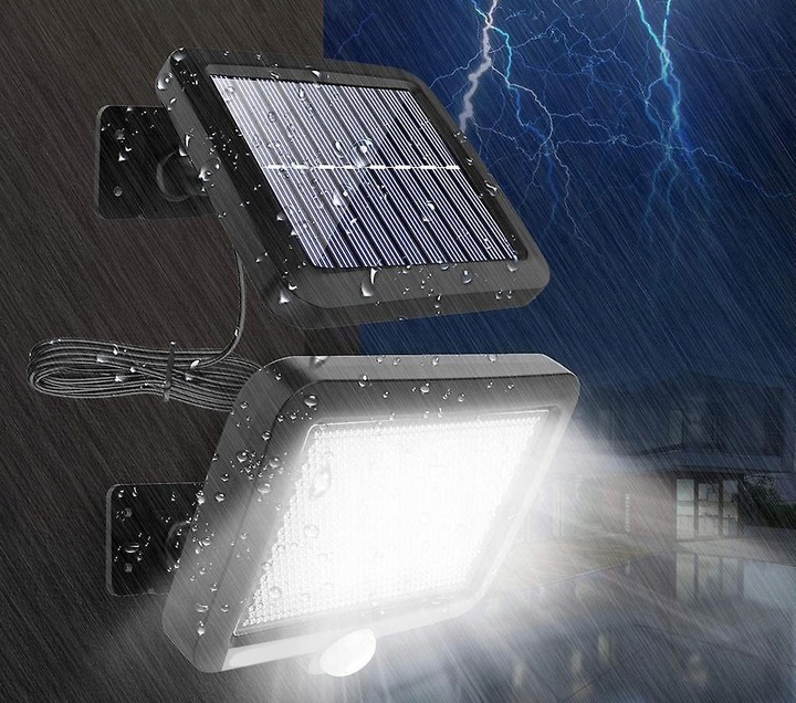 LAMPA SOLARNA Z CZUJNIKIEM RUCHU ZMIERZCHU 120 LED