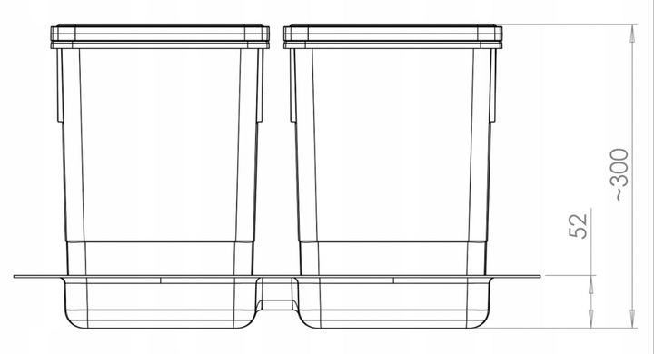 Kosz na śmieci pod zlew Amix RUBIO segregator do szuflady szafki 60cm
