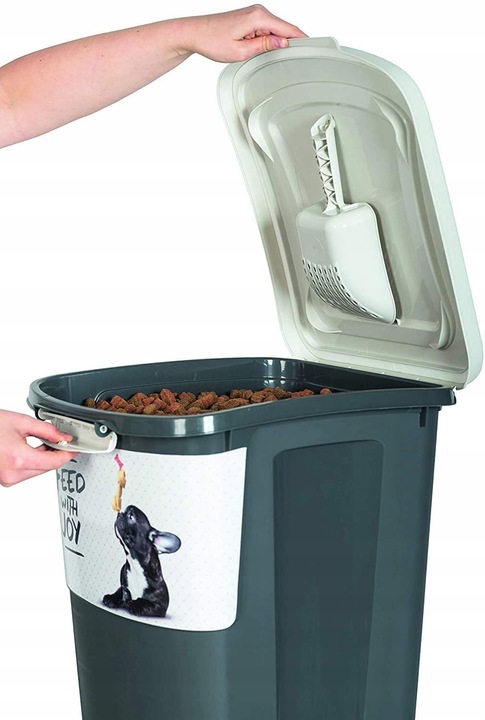 DUŻY POJEMNIK NA KARMĘ ŻWIREK DLA PSA KOTA ŁOPATKA