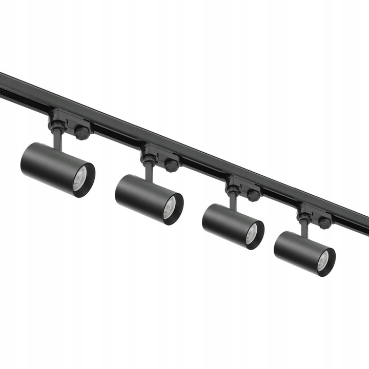 Zestaw szynowy 3 fazowy szyna 2m, 4x oprawa SPECTRUM CZARNY komplet