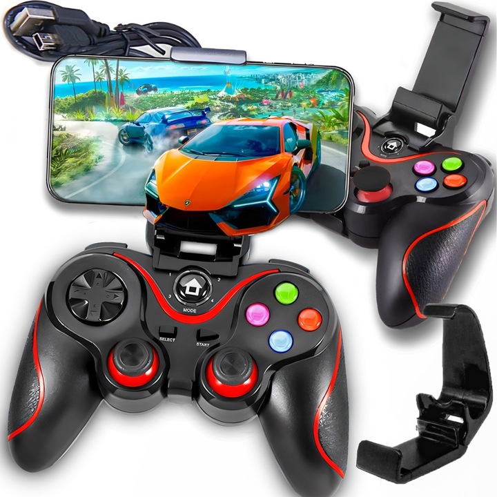 BEZPRZEWODOWY GAMEPAD PAD DO TELEFONU ANDROID PC iOS KONTROLER Z UCHWYTEM