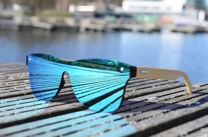 OKULARY PRZECIWSŁONECZNE LUSTRZANKI DREWNIANE