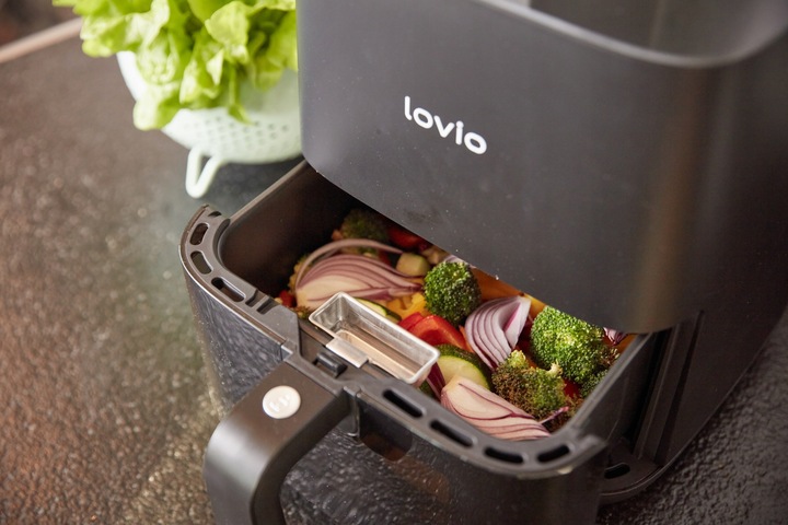 FRYTKOWNICA BEZTŁUSZCZOWA AIR FRYER FRYTOWNICA LOVIO 5L 8 PROGRAMÓW
