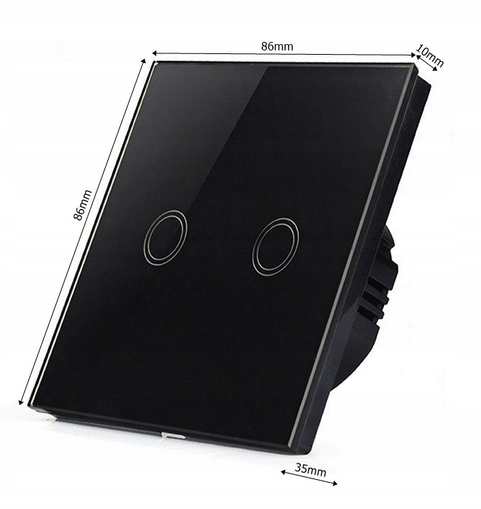 DOTYKOWY WŁĄCZNIK WYŁĄCZNIK ŚWIATŁA SZKLANY PODWÓJNY LED WiFi Tuya