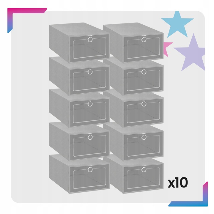 10X PUDEŁKA NA BUTY ORGANIZER PUDEŁKO SZAFKA PÓŁKA POJEMNIKI STOJAK