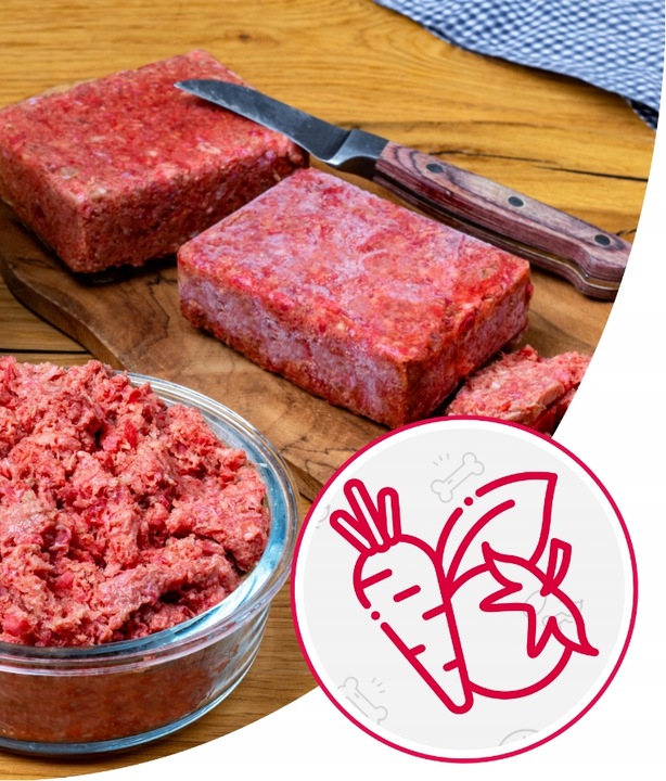 Karma dla Psa Mięso Mrożone Wołowe Bez Kości Surowe Świeże AS 10 kg BARF