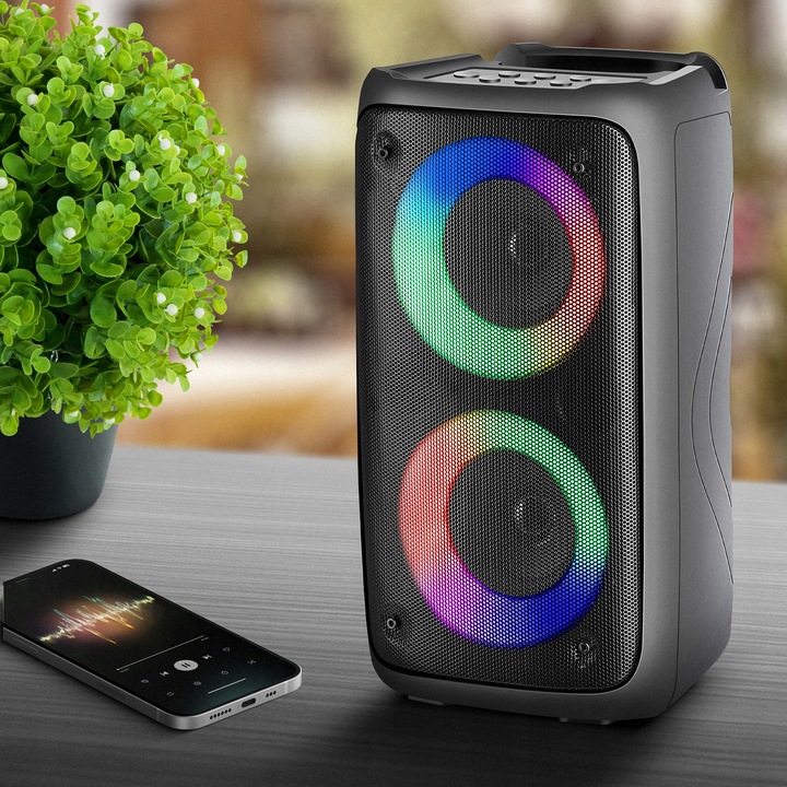 Głośnik Bluetooth Boombox Mobilny USB RADIO LED Bezprzewodowy