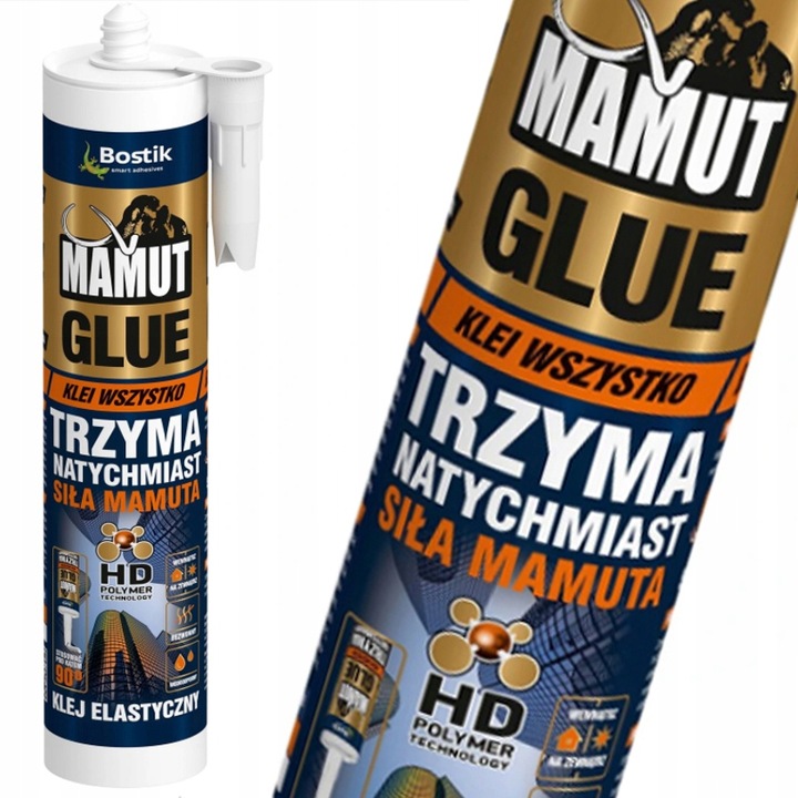 Klej UNIWERSALNY/lamele Montażowy MAMUT Glue BIAŁY 290 ml SUPERMOCNY !!!