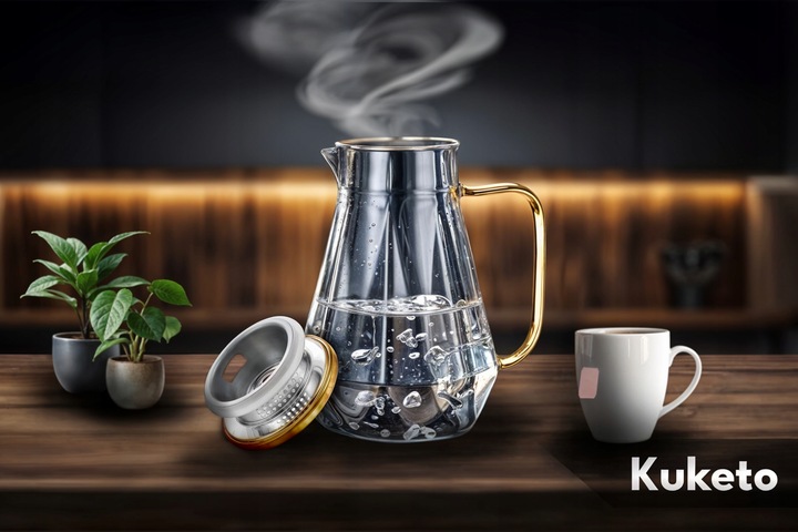 DZBANEK DO HERBATY szklany ZAPARZACZ Z SITEM FILTREM Kuketo Crystal 1500ml