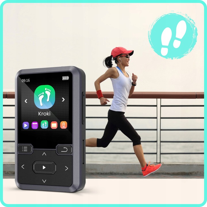 Odtwarzacz MP3 Bluetooth Przenośny 32GB Muzyka Radio fm Krokomierz